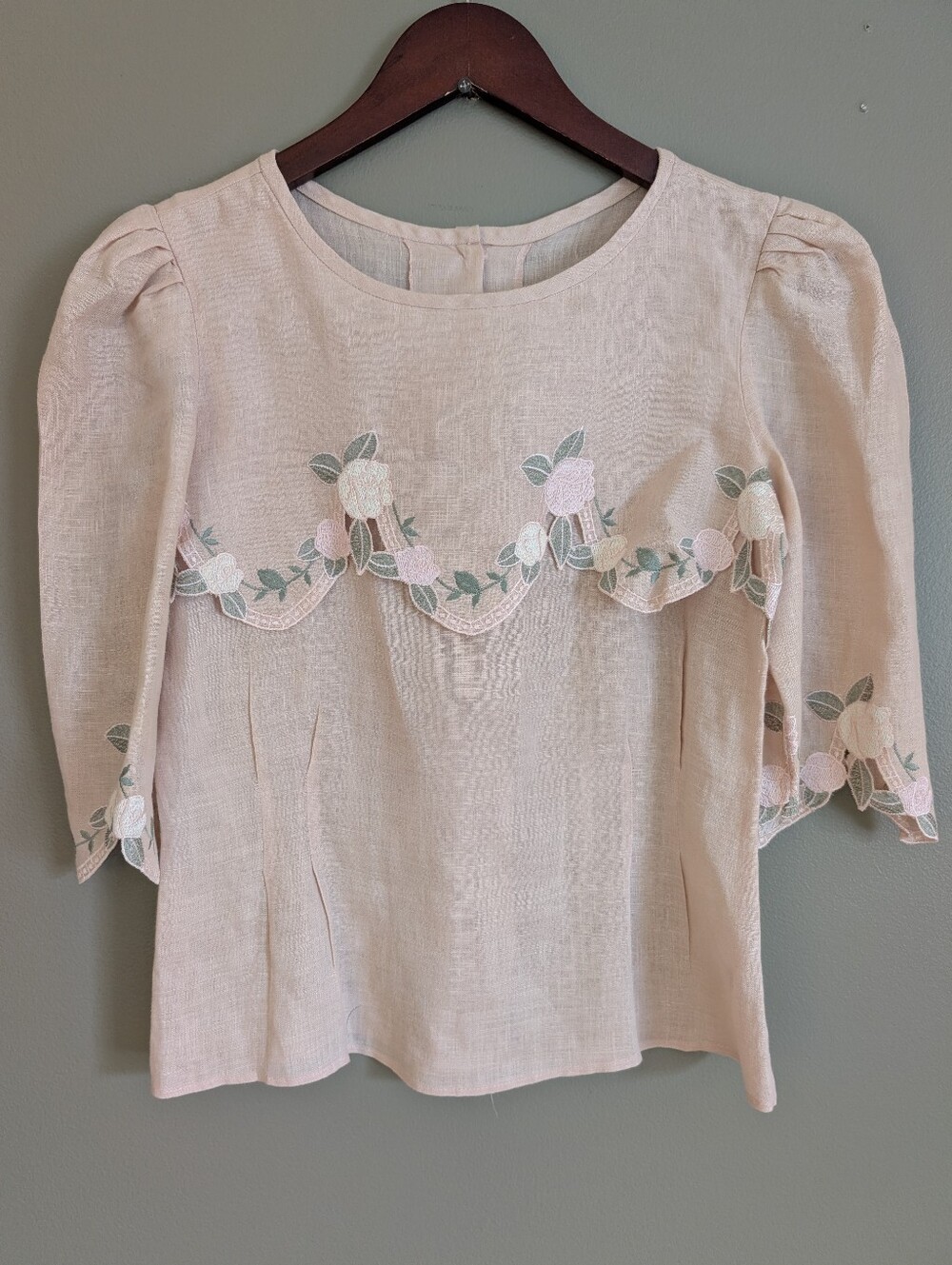 Vintage Cloak of Many Colors Linen Top Size 6